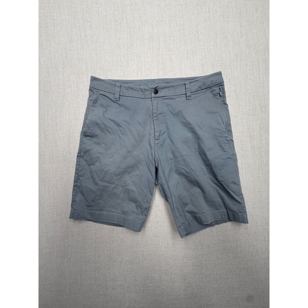 Lululemon Commission Shorts Mens 33 Grey Blue Chino Golf Casual LM7AUES